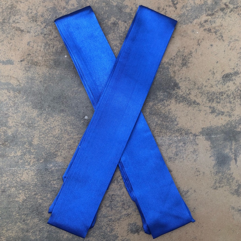 2pc Blue Silk Scarf Wrap Bandeau Purse Twilly